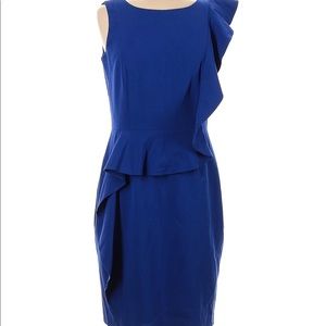 Calvin Klein Royal Blue Ruffle Cascade Dress size 2